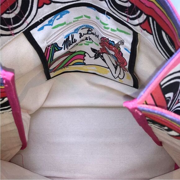 NWT Brighton Rainbow Bright Canvas Tote Bag Love To Be Bold Beach Summer - Picture 9 of 12